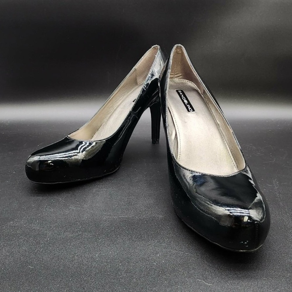 Bandolino MyOne Black Women 9M Patent Round Toe Stiletto Pump Heel Shoe